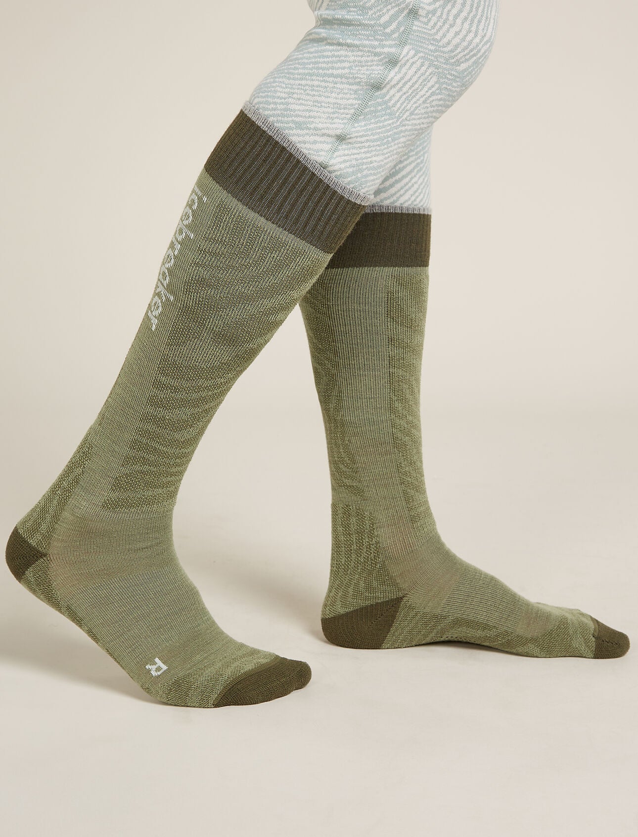 Women's Merino Ski+ Light Over The Calf Socks Mountain Contour