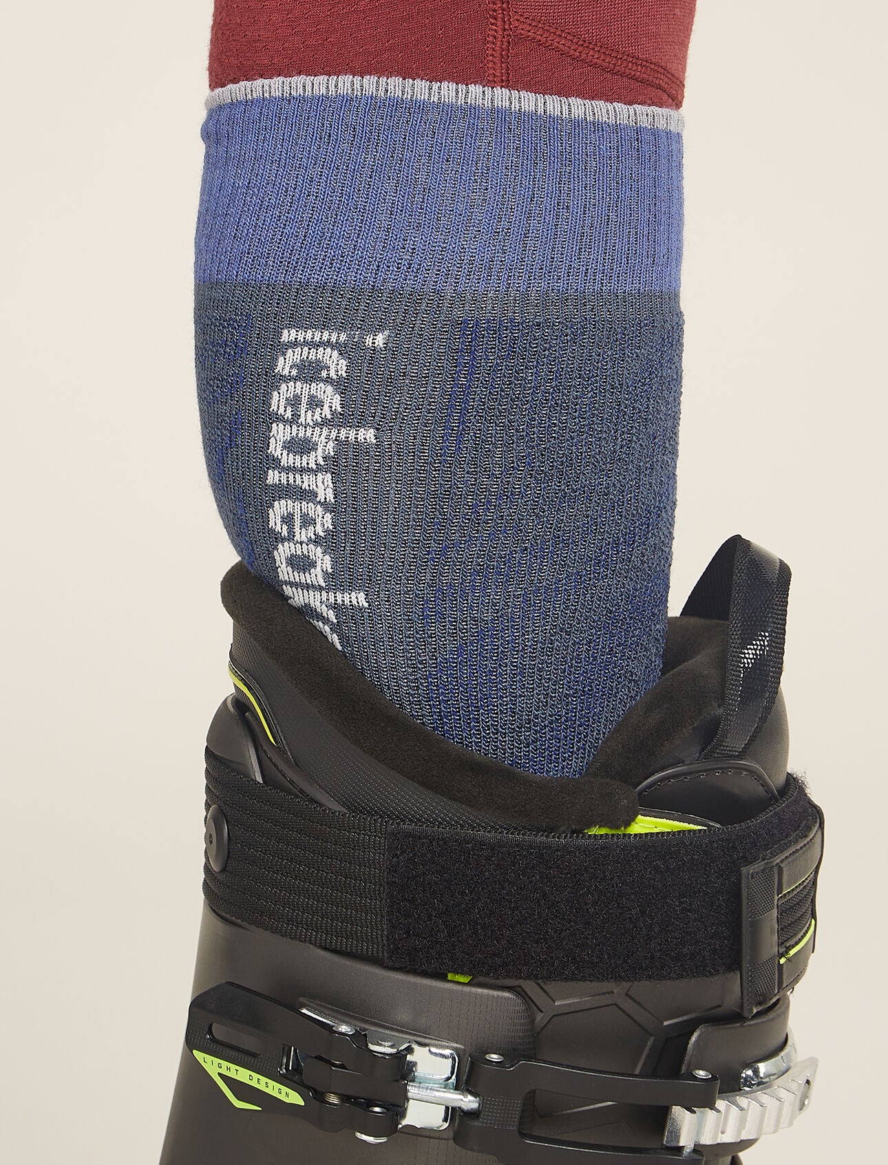 Men's Merino Ski+ Light Over The Calf Socks Mountain Contour