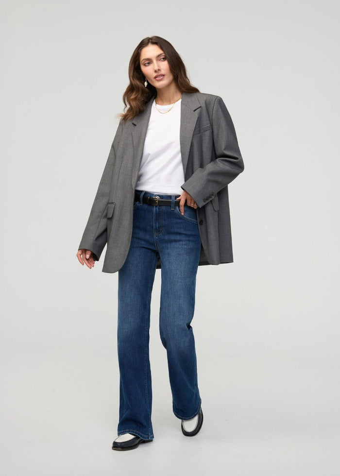 DUER Women's Performance Denim+ High Rise Wide Leg - Night Harbour front