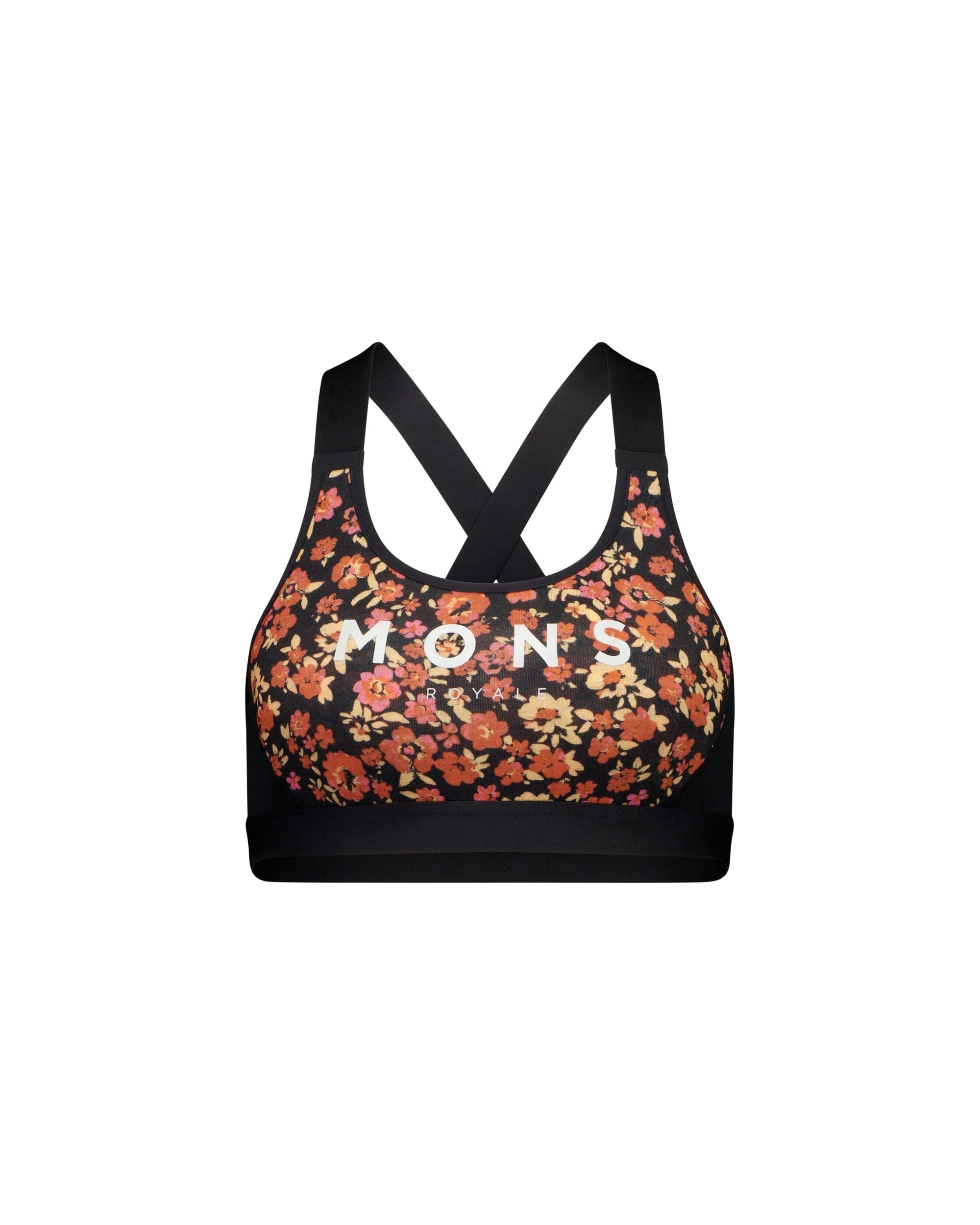 Mons Royale Stella Merino X-Back Bra - Ditzy Camo / Black (view 2)