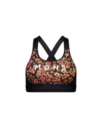 Mons Royale Stella Merino X-Back Bra - Ditzy Camo / Black (view 2)