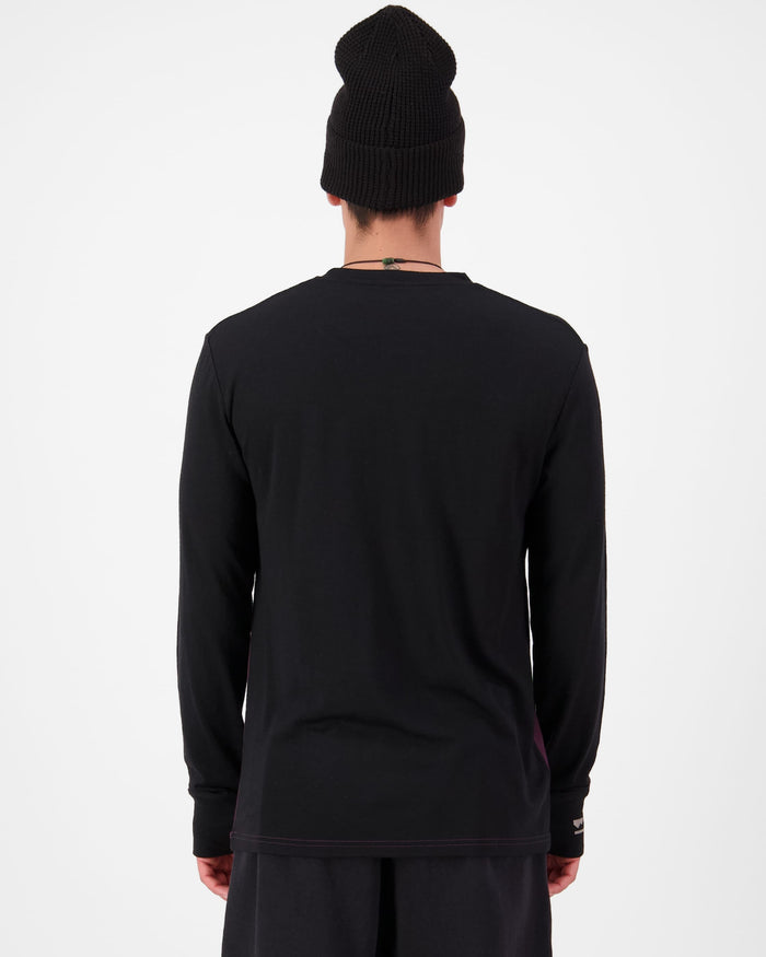 Mons Royale Men's Yotei Merino Long Sleeve - Fig / Black (view 2)