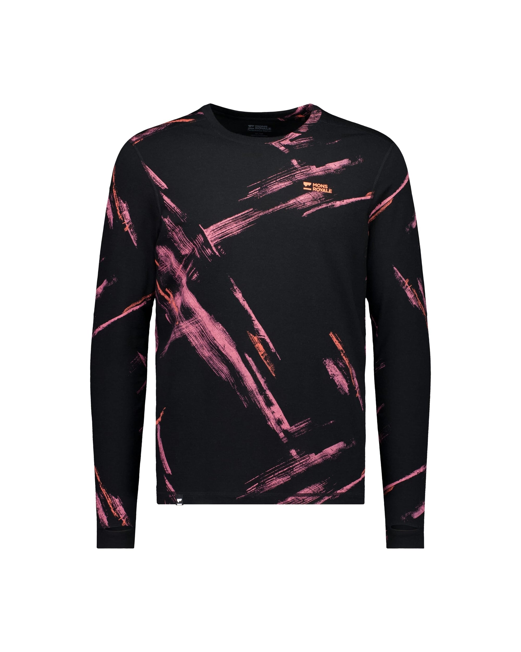 Mons Royale Men's Cascade Merino Base Layer Long Sleeve - Airbrush (view 2)