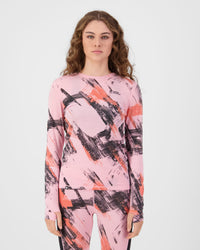Mons Royale Women's Cascade Merino Base Layer Long Sleeve - Paintbrush Pink