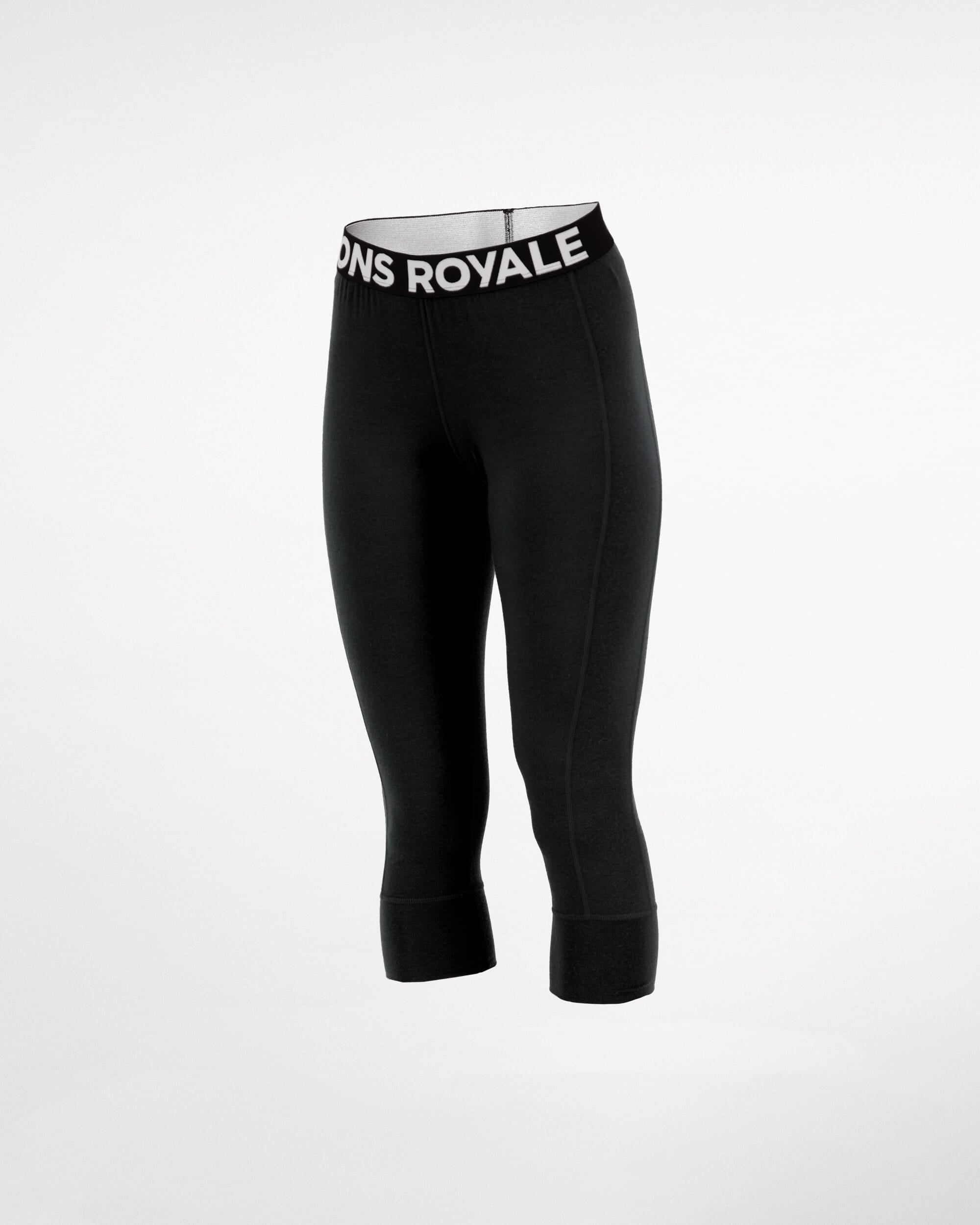 Mons Royale Women's Cascade Merino Base Layer 3/4 Legging - Black (view 2)