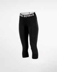Mons Royale Women's Cascade Merino Base Layer 3/4 Legging - Black (view 2)
