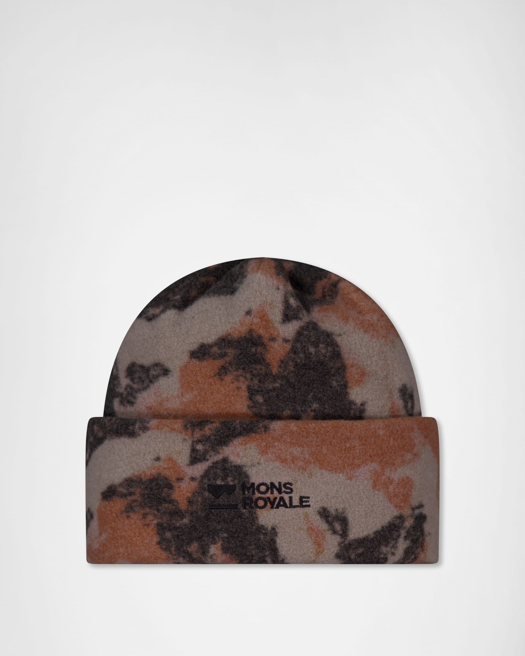 Mons Royale Pileup Wool Fleece Beanie - Mtn Camo Orange