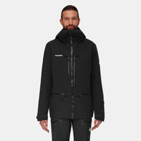 Mammut Men's Haldigrat HS Hooded Jacket in black, front, worn