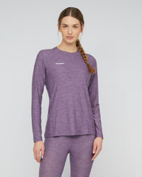 Mammut Women's Tree Wool Thermal Longsleeve front, worn