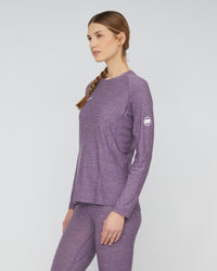 Mammut Women's Tree Wool Thermal Longsleeve side, worn
