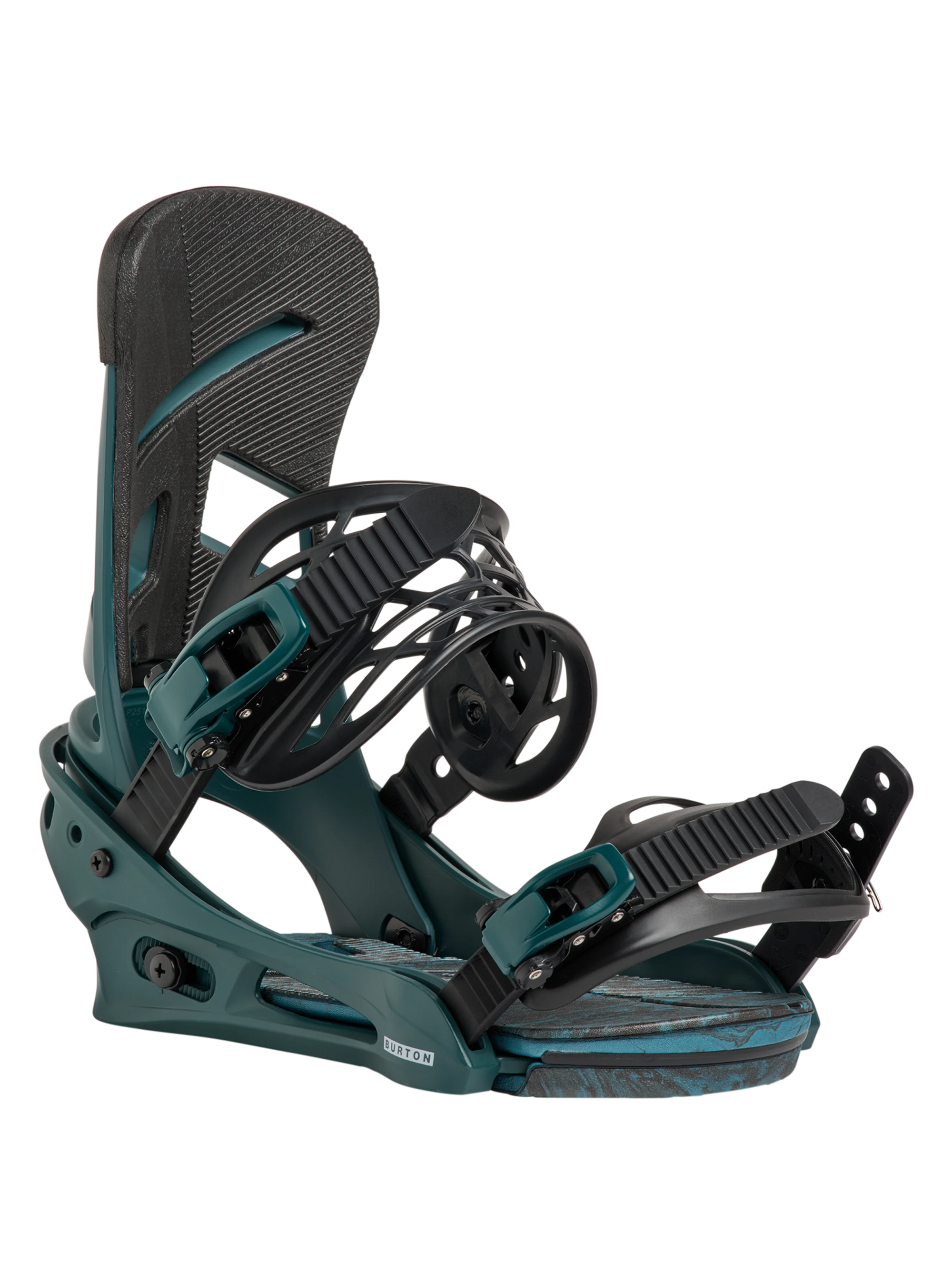 Burton Men's Mission Re:Flex binding side view, Atlantic Teal