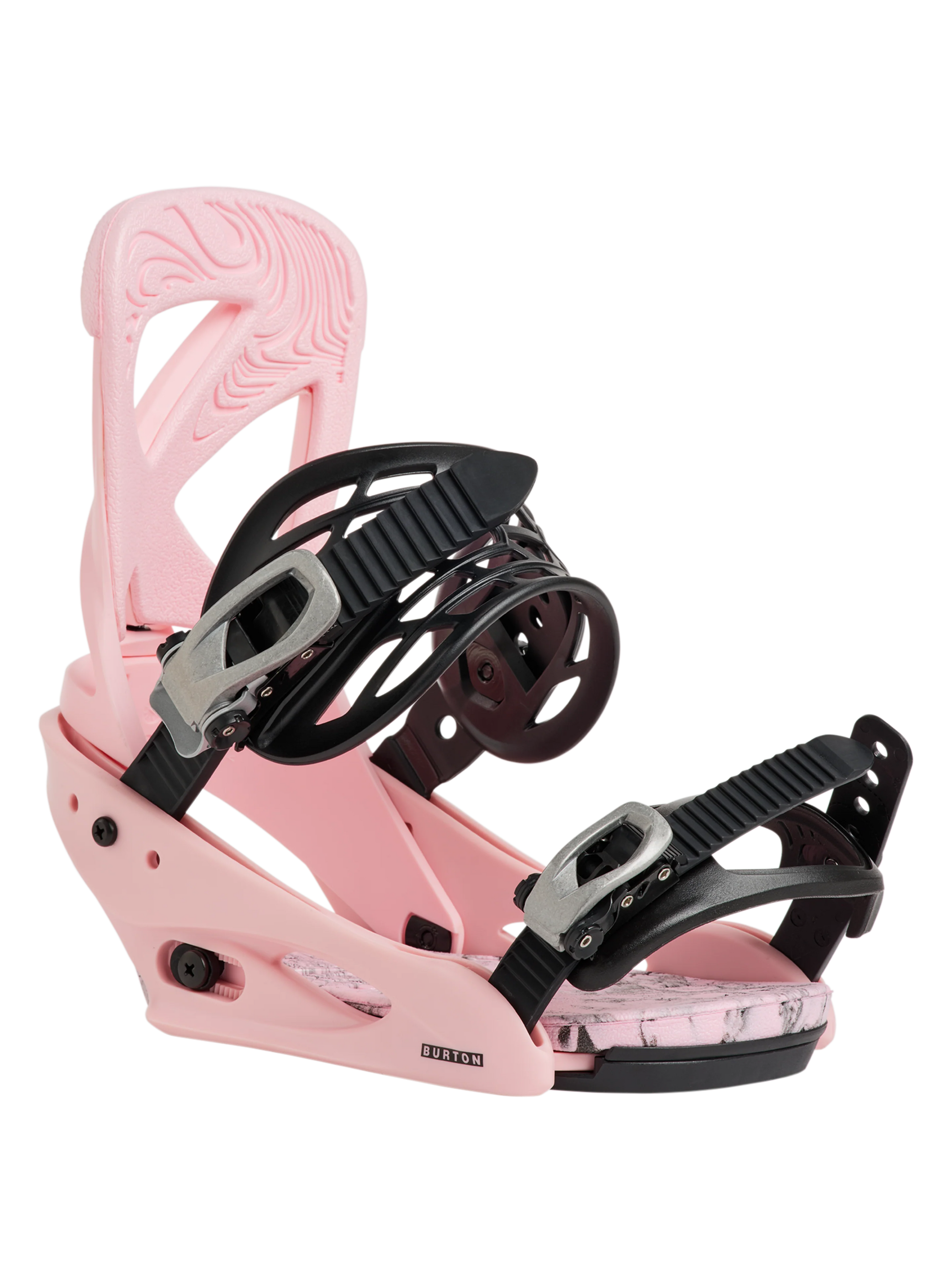 Burton Women's Scribe Re:Flex binding side view, pink