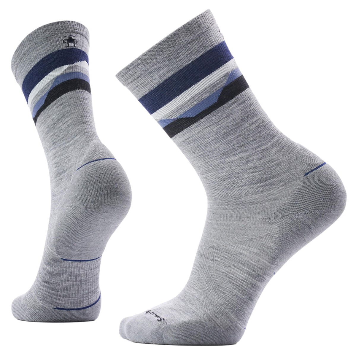 Smartwool Run Cold Weather Targeted Cushion Horizons Crew Socks in Light Gray