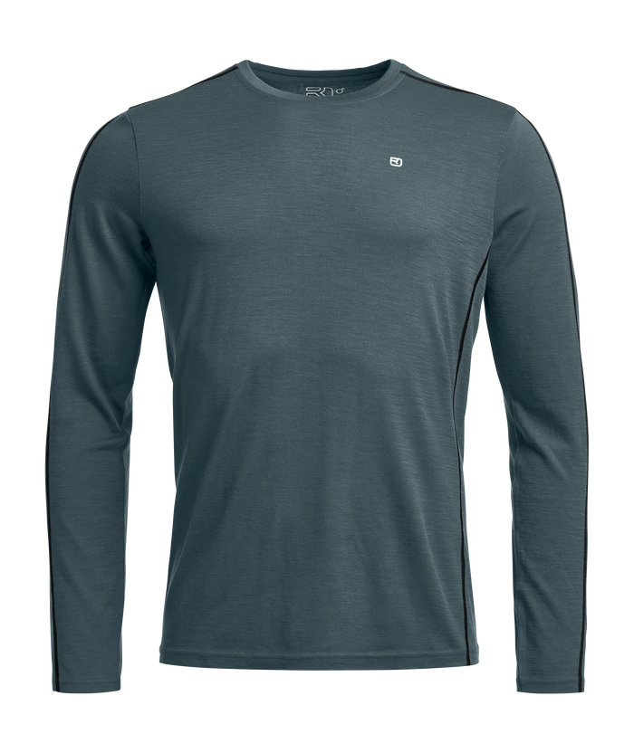 Ortovox Men's 185 Rock'n'Wool Long Sleeve in Dark Arctic Grey