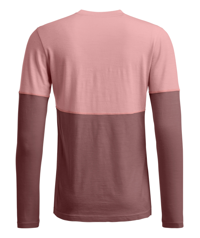 Ortovox Women's 185 Rock'n'Wool Long Sleeve in Dusk Rose, back