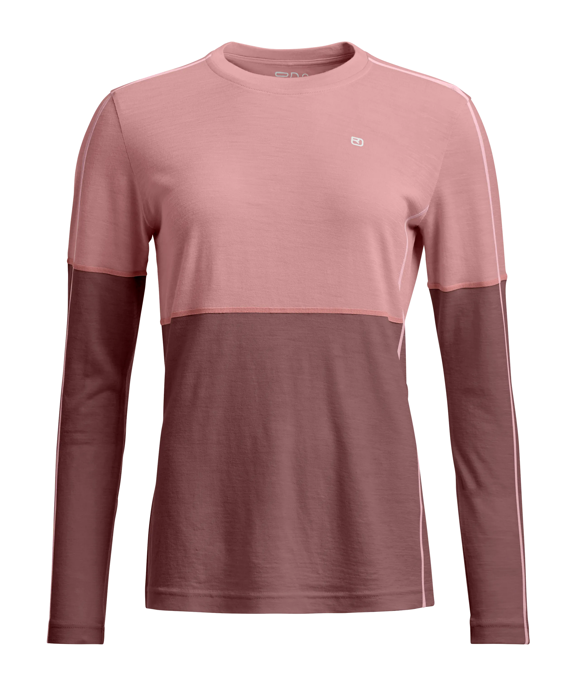 Ortovox Women's 185 Rock'n'Wool Long Sleeve in Dusk Rose, front