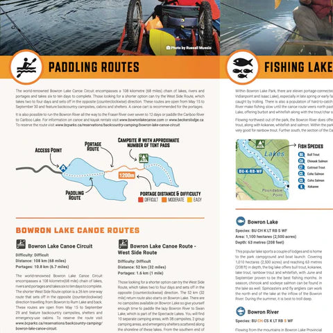 Bowron Lake Provincial Park BC - Destination Map 2nd Edition