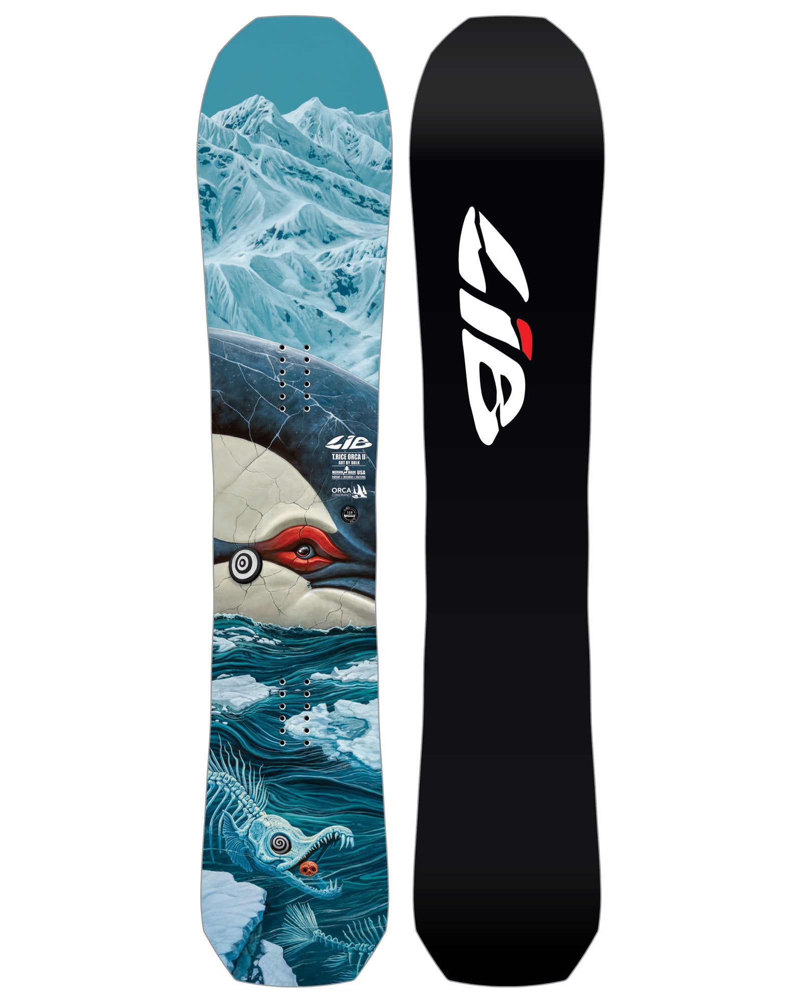 Lib Tech Travis Rice Orca II snowboard base graphic