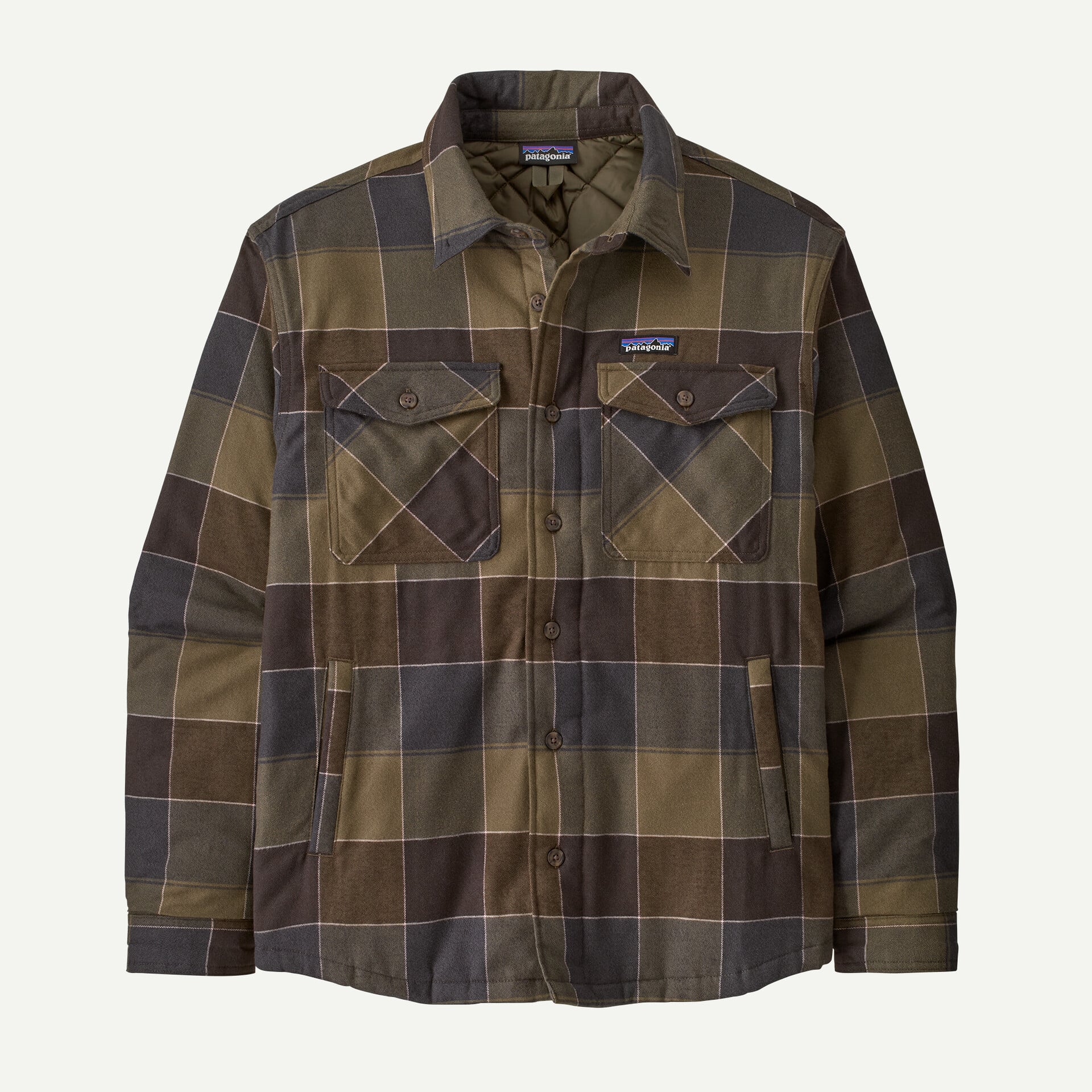 Men's Lightweight Insulated Fjord Flannel Shirt - Snow Owl: Basin Green