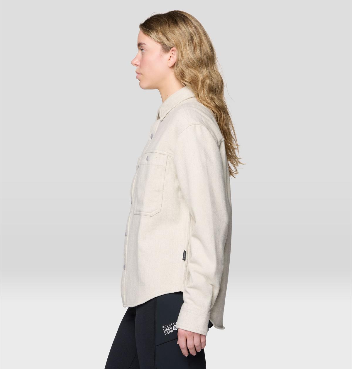 Women's Plusher Relaxed Long Sleeve Flannel in Stone Heather, image 3