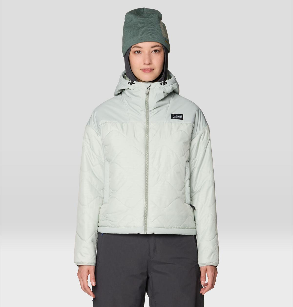 Women's Après Pro Insulated Hooded Jacket in Gamma Grey, image 1