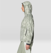 Women's Après Pro Fleece Hoody in Silt Grey Shadowdye Print, image 3