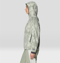 Women's Après Pro Fleece Hoody in Silt Grey Shadowdye Print, image 3