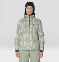 Women's Après Pro Fleece Hoody in Silt Grey Shadowdye Print, image 1