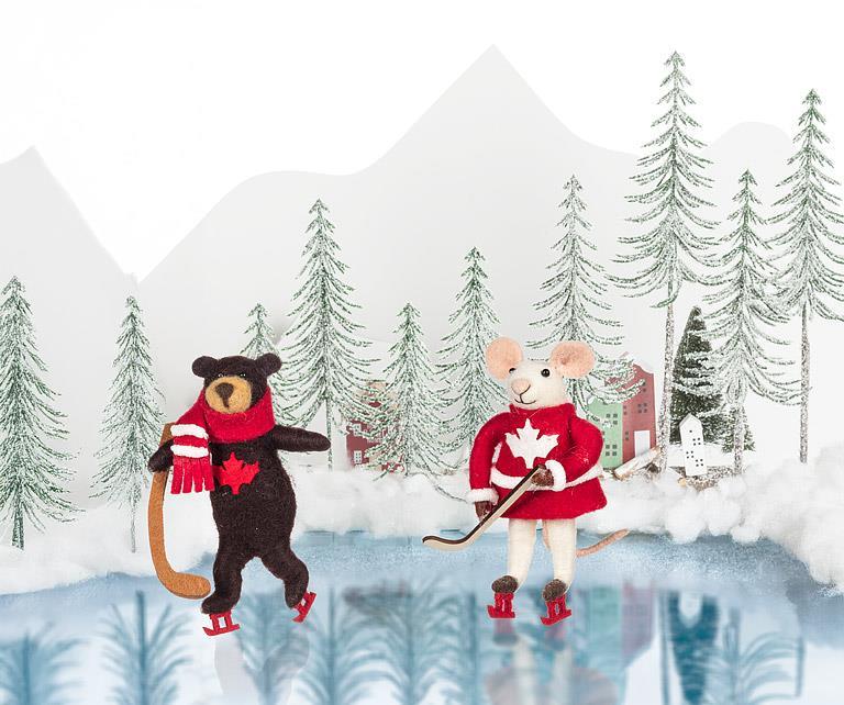 Canada Hockey Bear Ornament