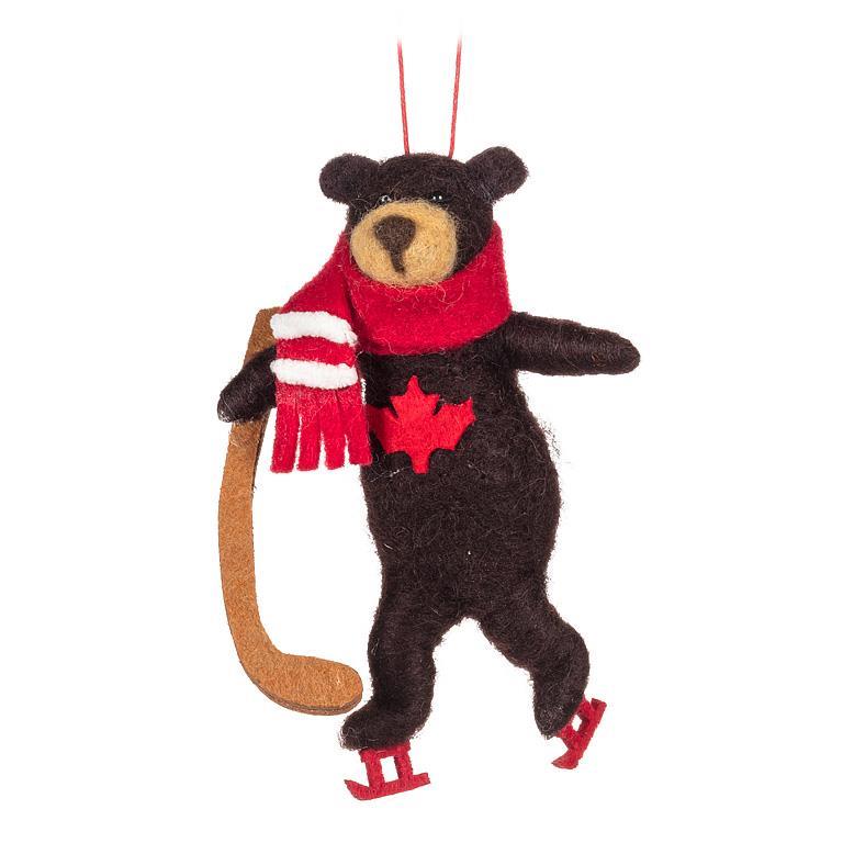 Canada Hockey Bear Ornament