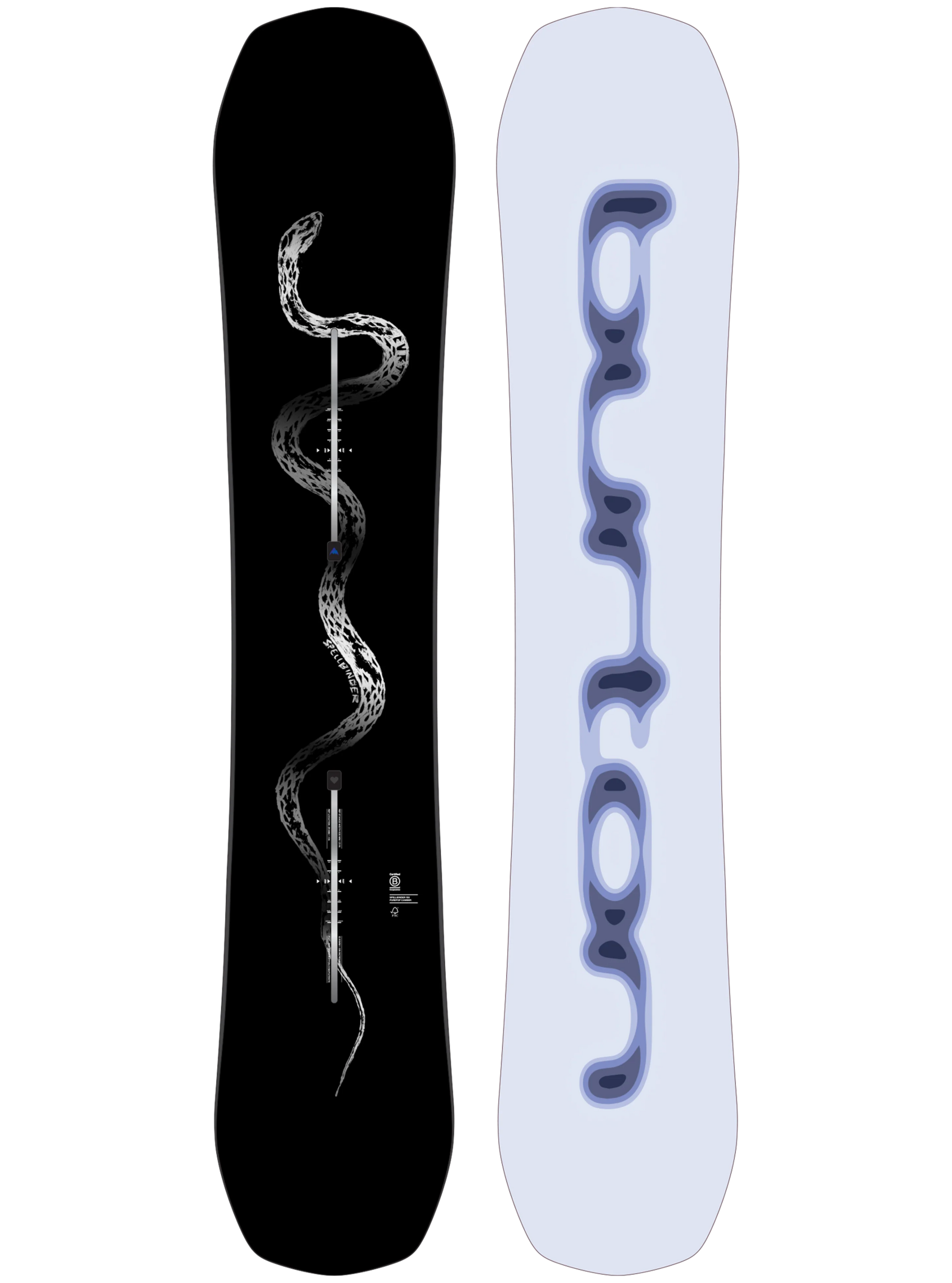 Burton Spellbinder Camber snowboard, Serpent base graphic