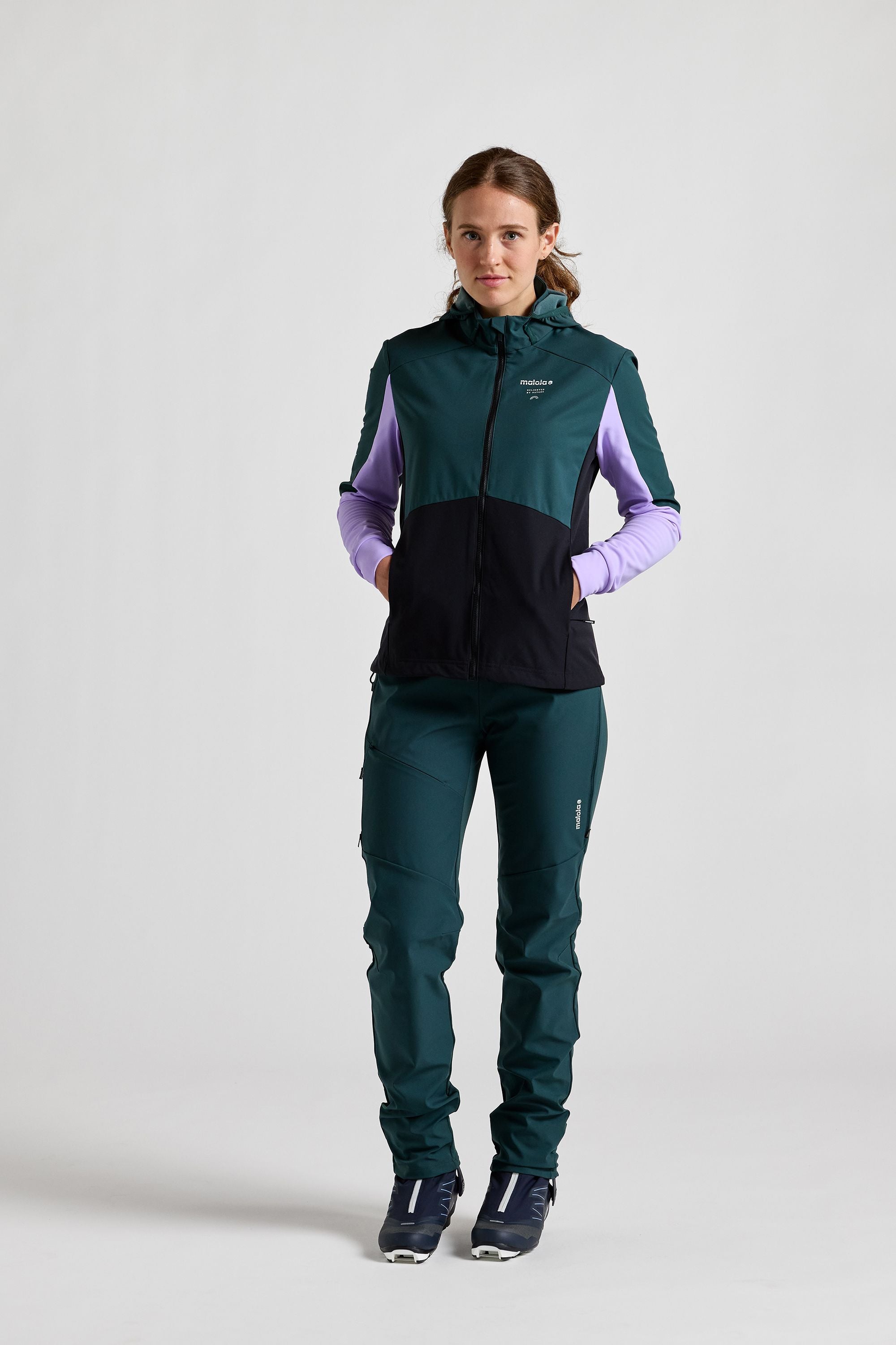 Maloja Women's NeshaM. Nordic Hybrid Softshell Jacket - Mountain Pine Multi