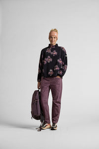 Maloja Women's RomaliaM. Printed Mountain Fleece Shirt - Deep Black Joy, detail
