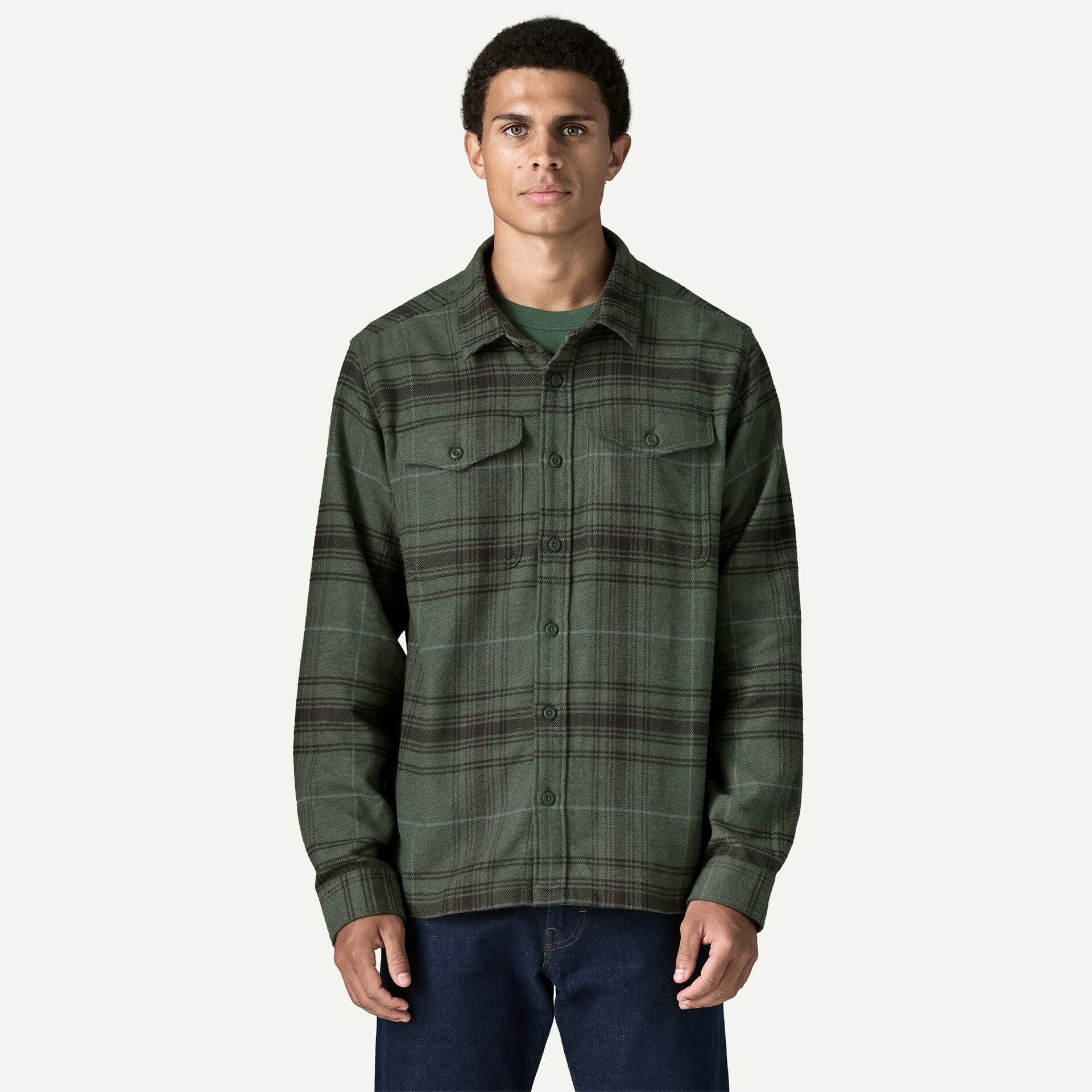 Men's Fjord Flannel Shirt - Dissolve: Treeline Green