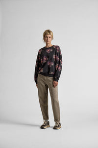 Maloja Women's MangaraM. Sweat Shirt - Deep Black Joy, detail