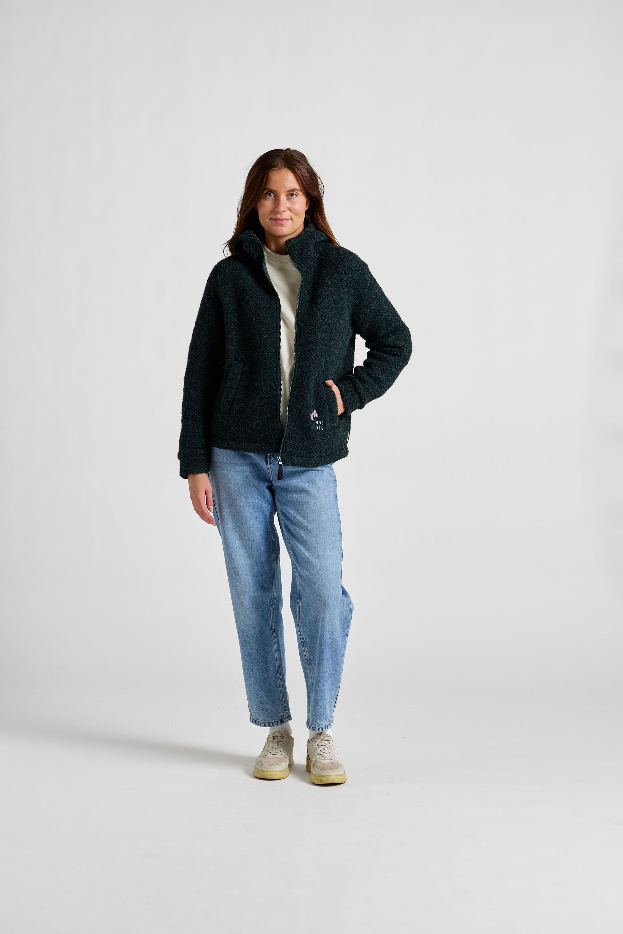Maloja Women's TejedaM. Mountain Wool Jacket - Mountain Pine, detail