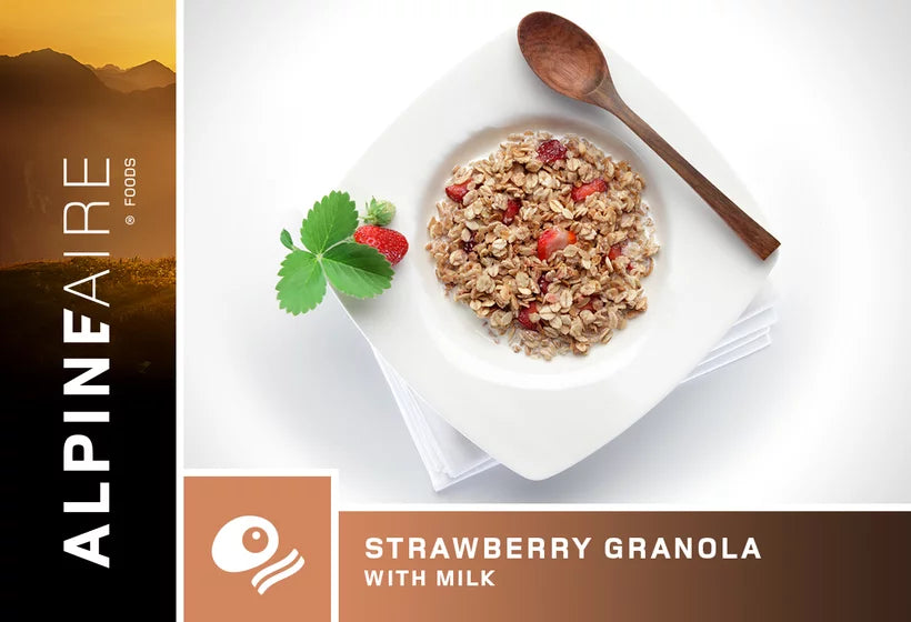 Strawberry Granola with Milk