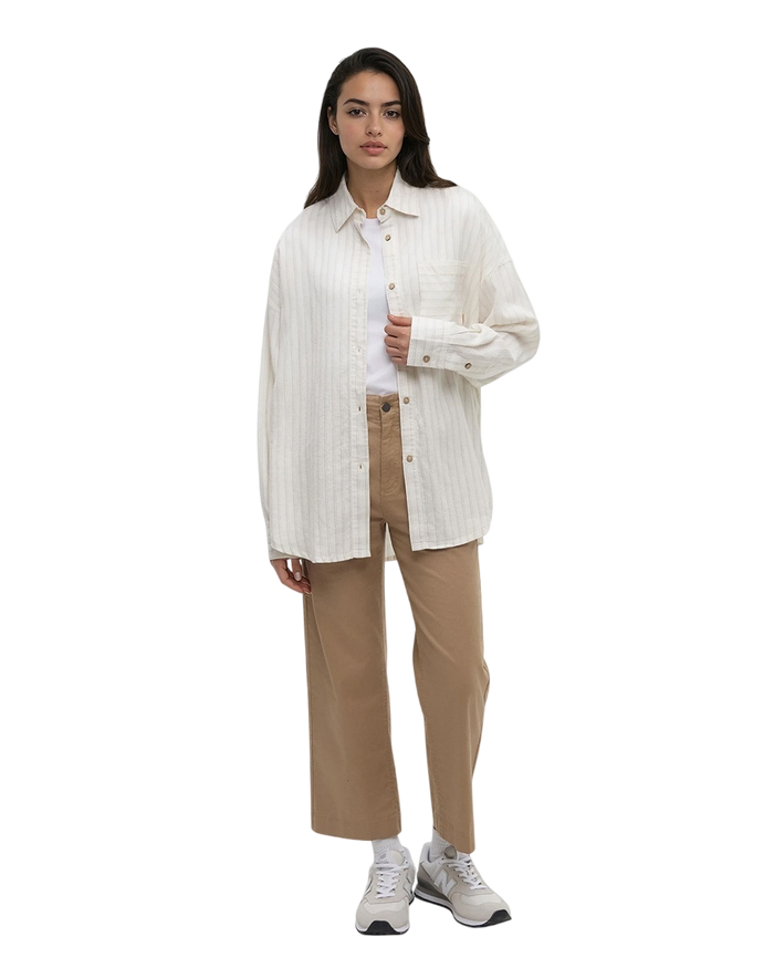 tentree Women's West End Shirt - Undyed/Double Stripe alt