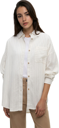 tentree Women's West End Shirt - Undyed/Double Stripe