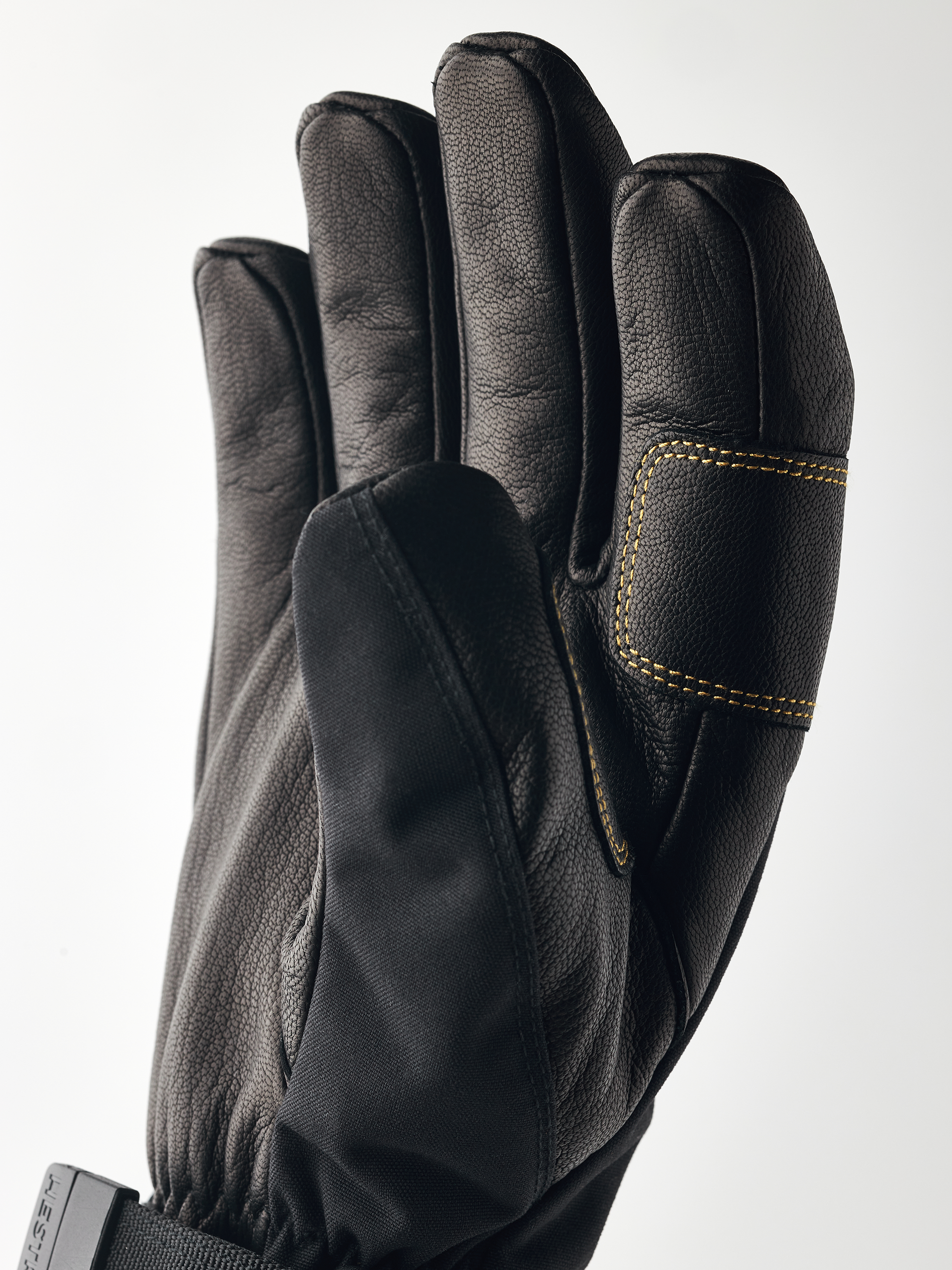 Hestra Army Leather GORE-TEX 5-finger glove, Black/Black, view 2