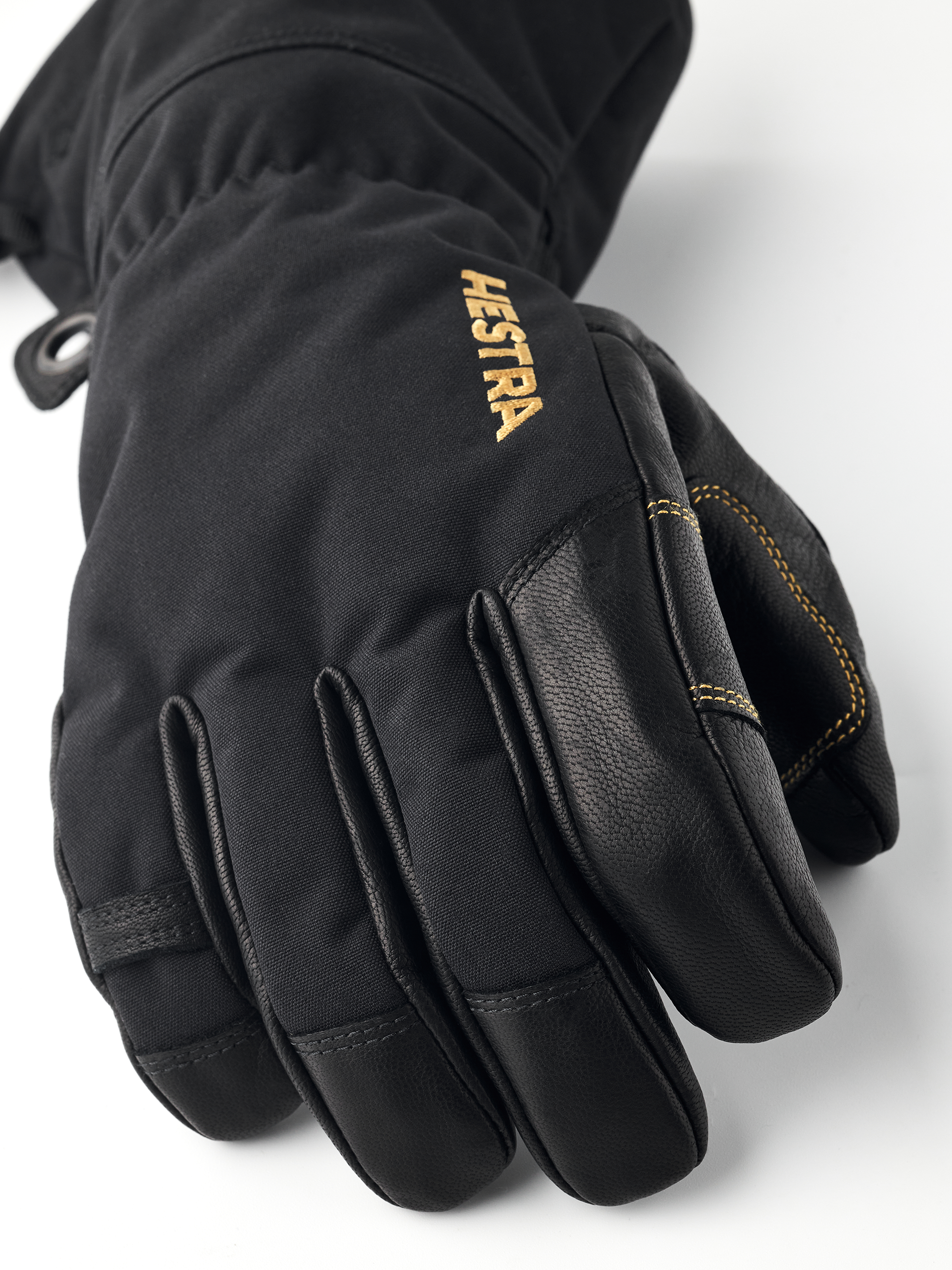 Hestra Army Leather GORE-TEX 5-finger glove, Black/Black, view 3