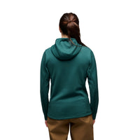 Black Diamond Women's Diverge Full Zip Hoody in Deep Woods, hood detail