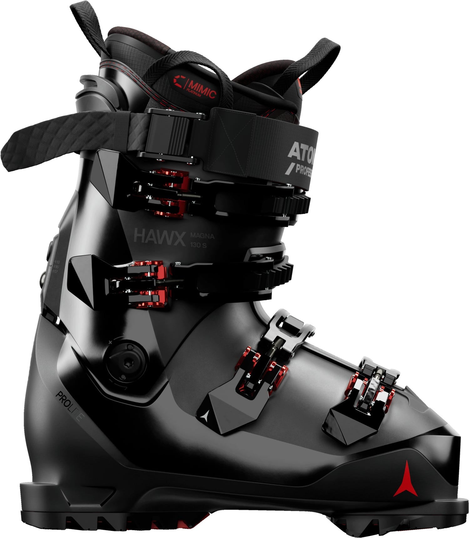 Atomic Hawx Magna 130 S ski boot - Black/Red, side view