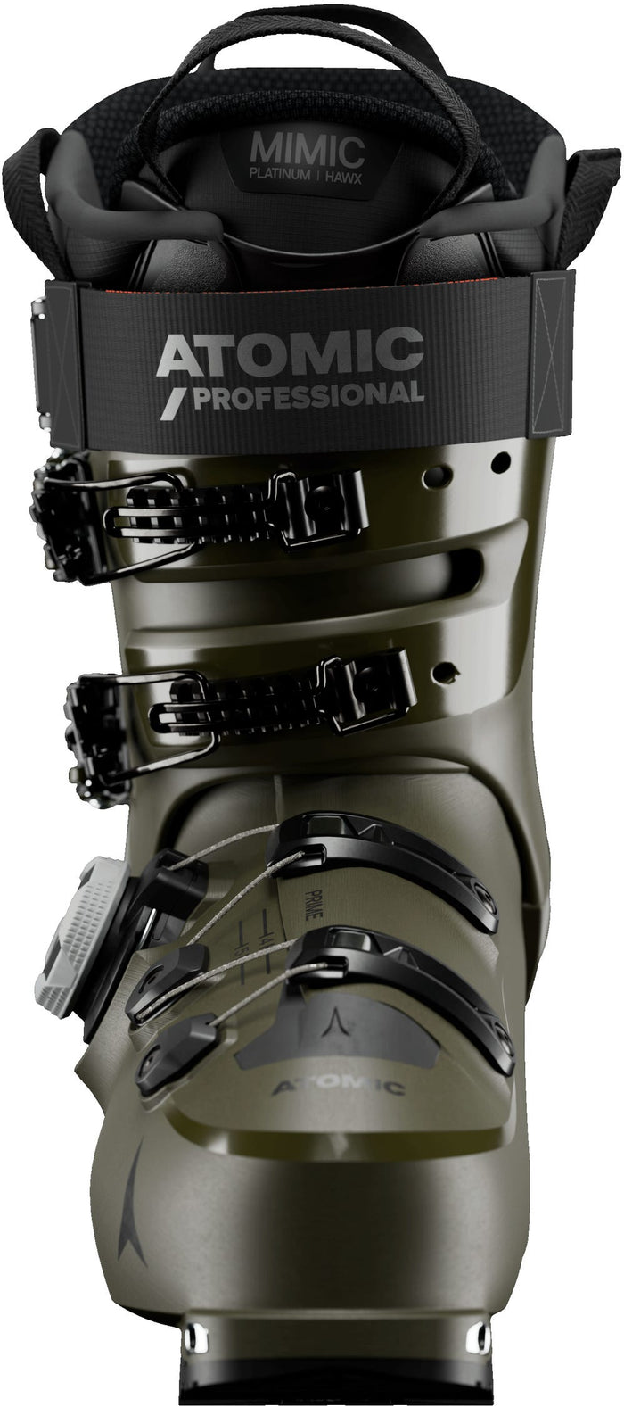 Atomic Hawx Prime XTD 130 BOA touring ski boot - Olive/Ice, front view