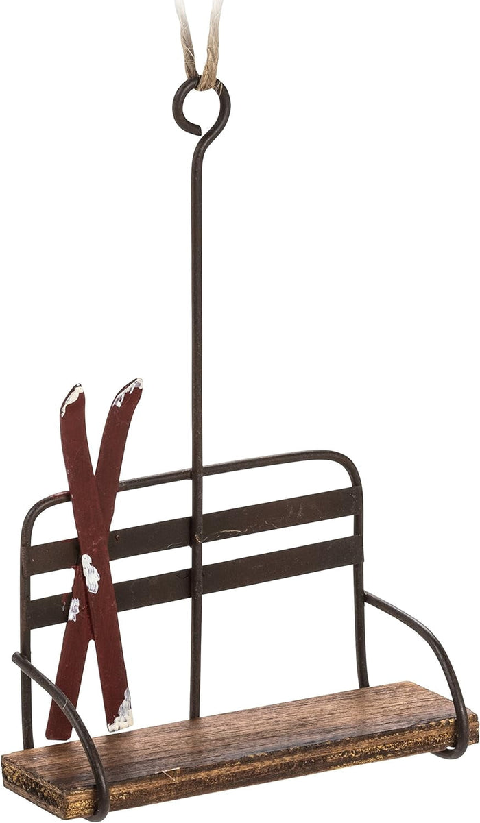Abbott Chair Lift with Skis Ornament
