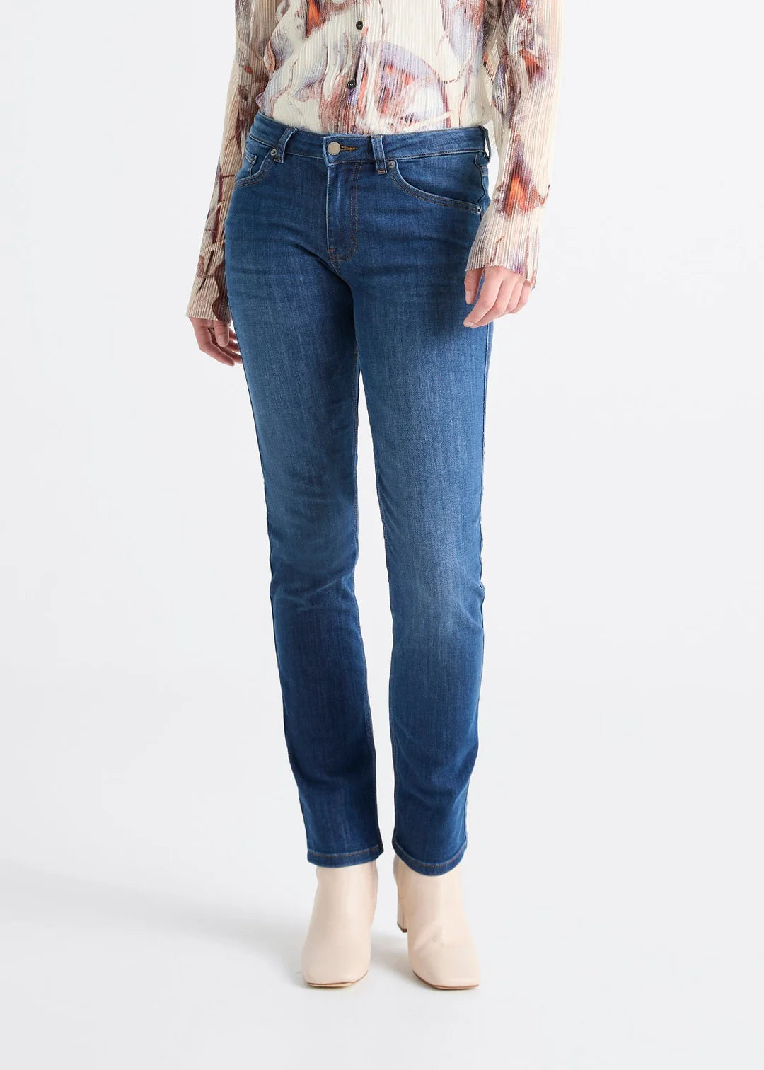 Women's Performance Denim Mid Rise Slim Straight