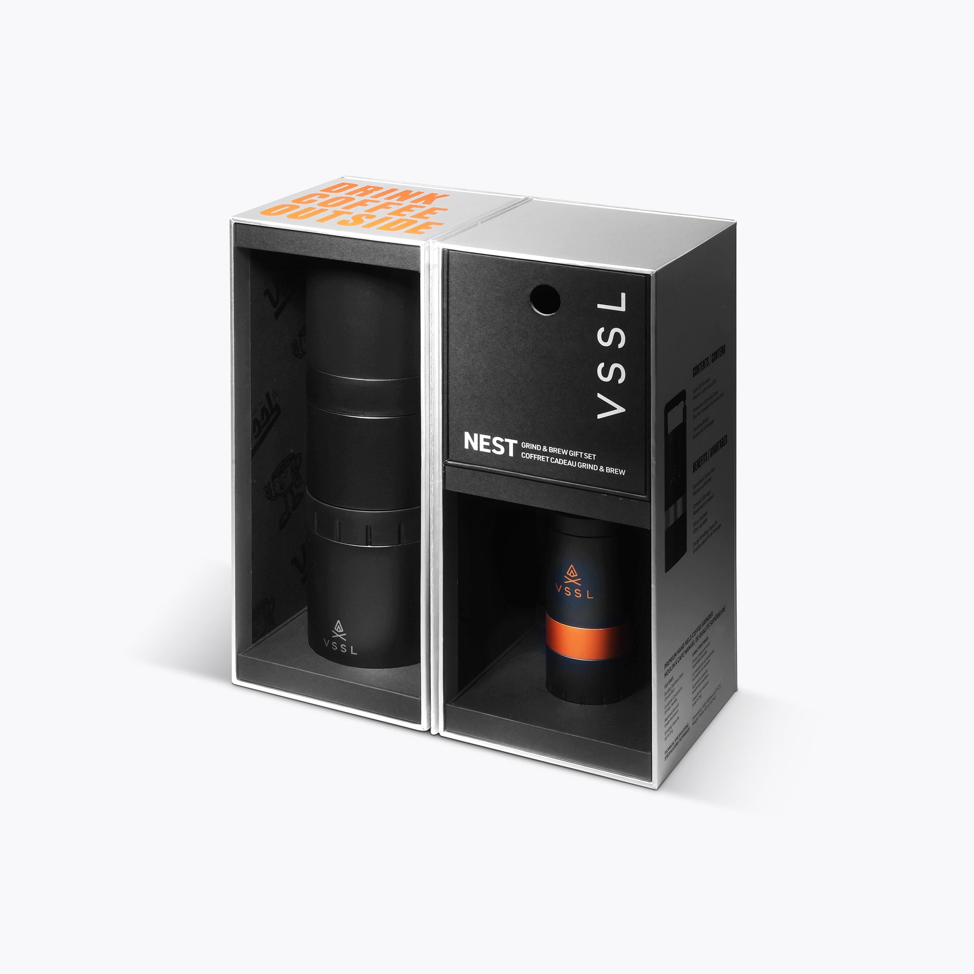 VSSL Nest Grind and Brew Gift Box - contents