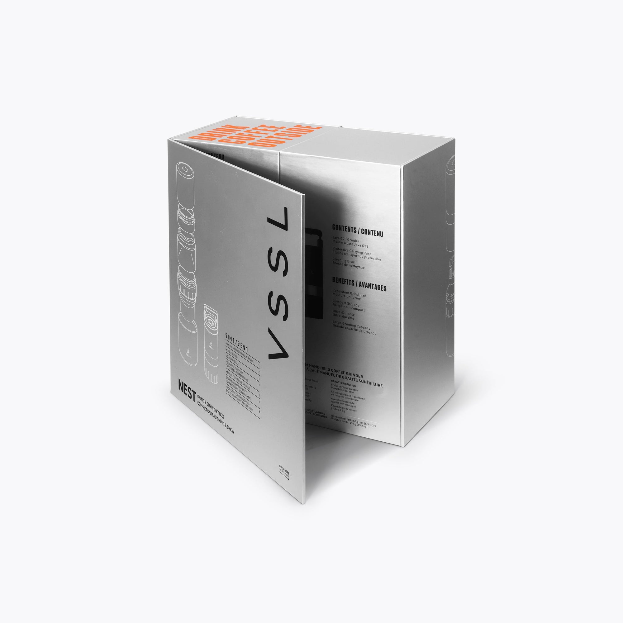 VSSL Nest Grind and Brew Gift Box - packed