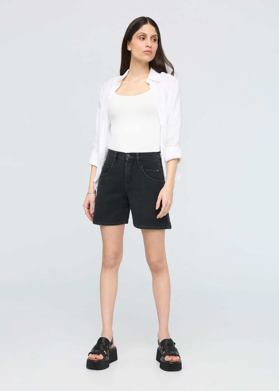 Women's Stretch Canvas High Rise Relaxed Short