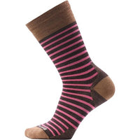 Smartwool Women's Everyday Pin Stripe Crew Socks in Chestnut